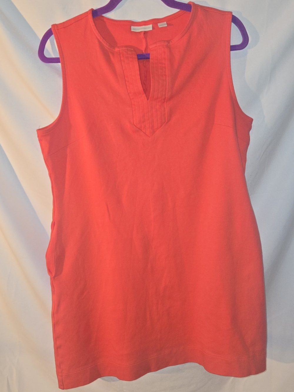 New York & Company Coral Sleeveless Split-Neck Tunic